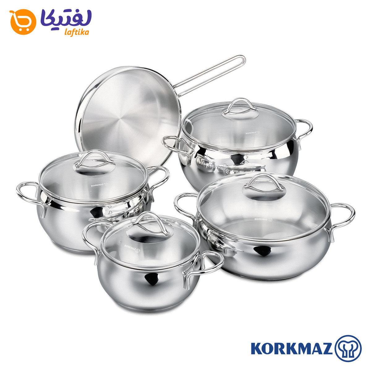سرویس قابلمه استیل کرکماز 9 پارچه A1800