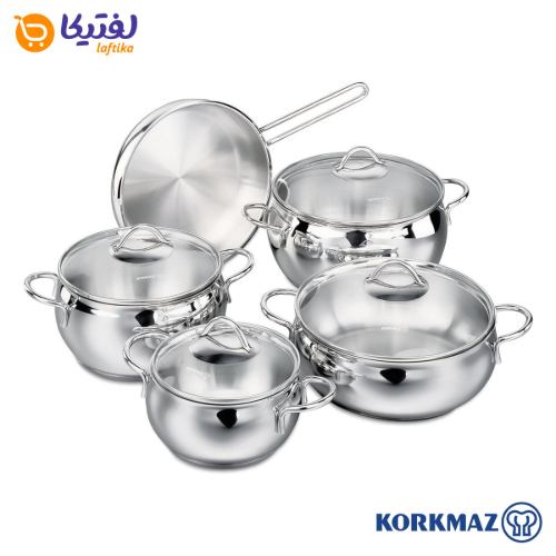 سرویس قابلمه استیل کرکماز 9 پارچه A1800