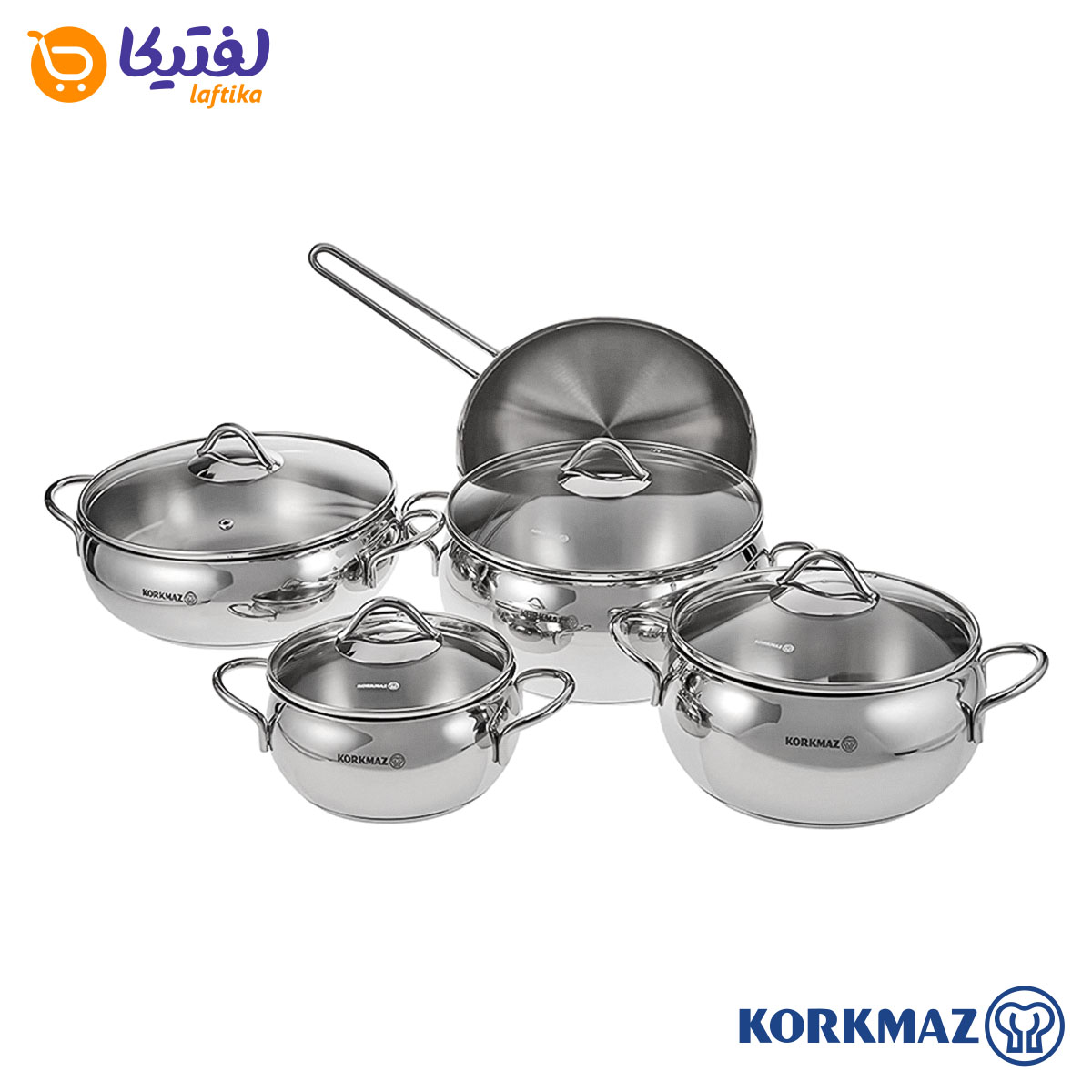 سرویس قابلمه استیل کرکماز 9 پارچه A1800