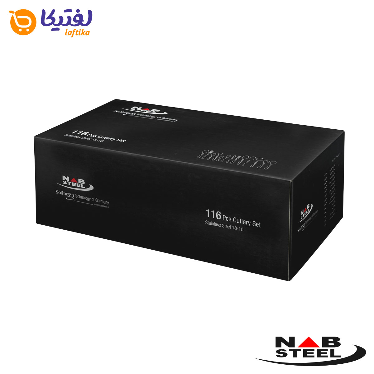 سرویس 116 پارچه ناب استیل مدل پالرمو دورطلایی جعبه کادویی