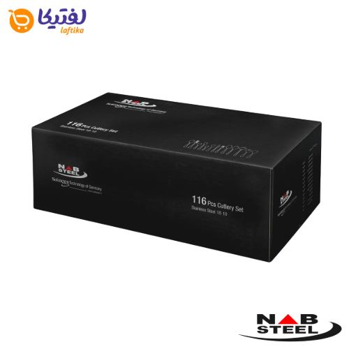 جعبه اصلی سرویس 116 پارچه ناب استیل مدل پالرمو دورطلایی جعبه کادویی