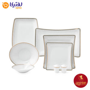 سرویس چینی زرین با کیفیت وینچی طرح ریوا طلایی 6 نفره