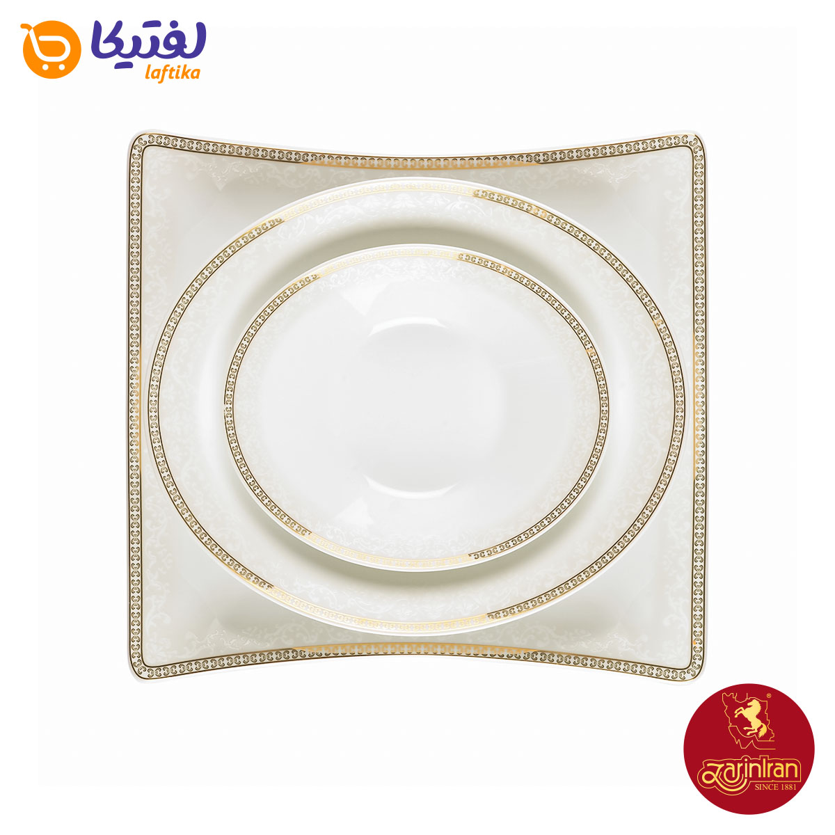 خرید سرویس چینی زرین وینچی طرح ریوا طلایی 6 نفره