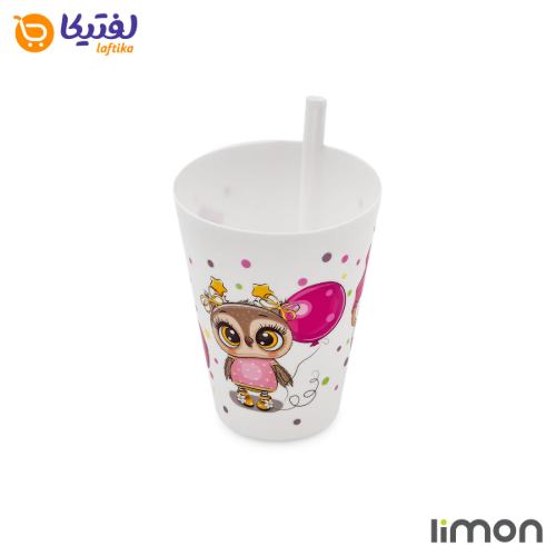 لیوان نی دار لیمون چاپدار