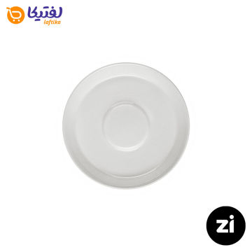 نعلبکی زیر استکانی چینی زرین (Zi) فرم اس سایز 12 طرح سفید