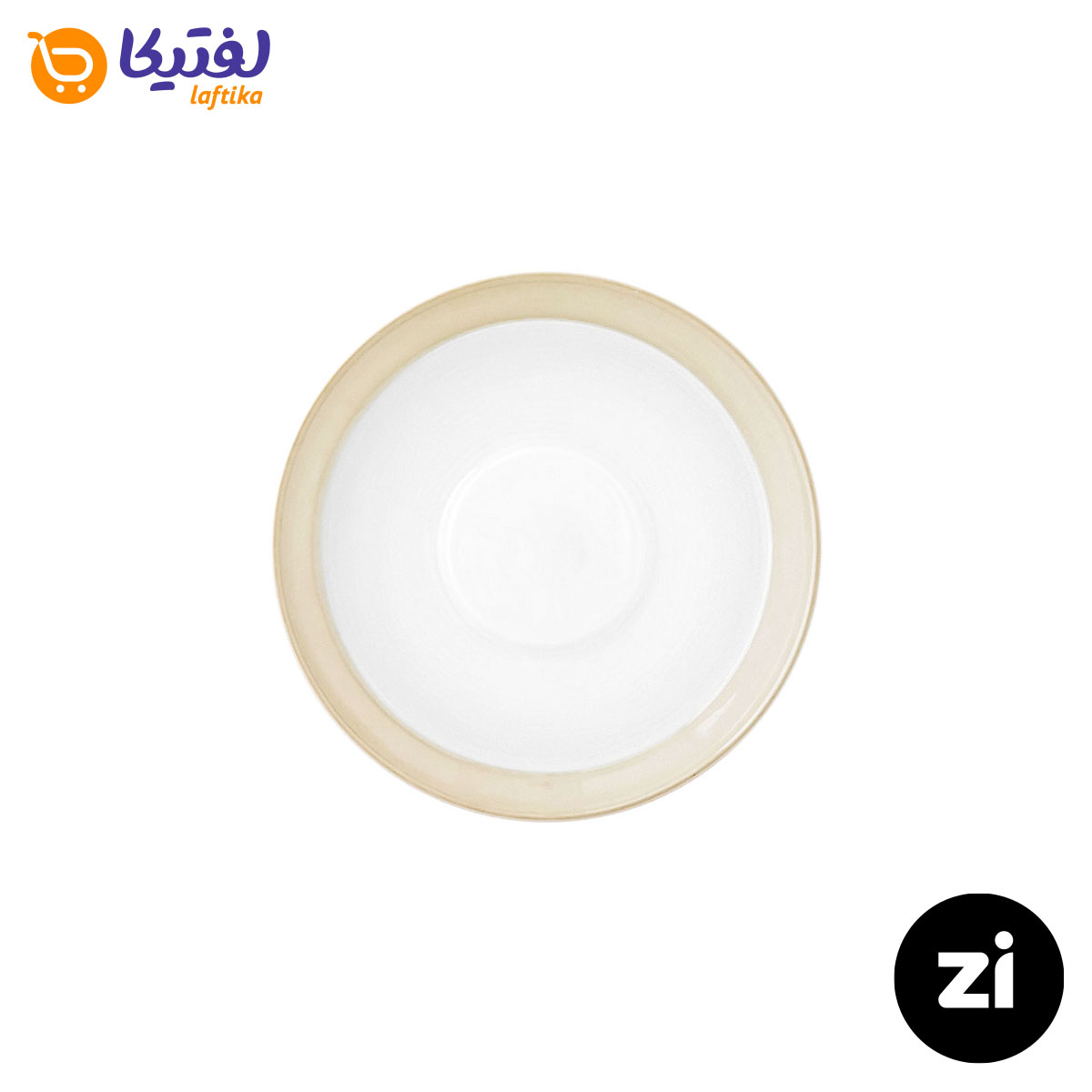 نعلبکی زیر استکانی چینی زرین (Zi) فرم اس سایز 12 طرح پاستل کرم