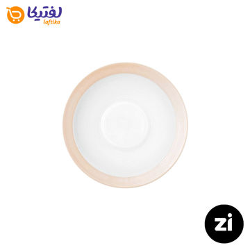 نعلبکی زیر استکانی چینی زرین (Zi) فرم اس سایز 12 طرح پاستل گلبهی