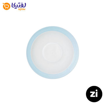 نعلبکی زیر استکانی چینی زرین (Zi) فرم اس سایز 12 طرح پاستل آبی