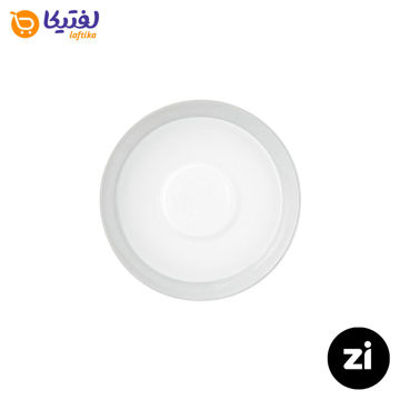 نعلبکی زیر استکانی چینی زرین (Zi) فرم اس سایز 12 طرح پاستل طوسی