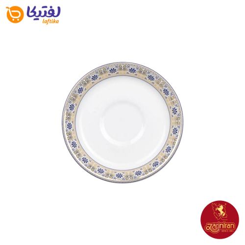 نعلبکی زیر استکانی چینی زرین دوری سایز 13 طرح بهارستان 6 عددی