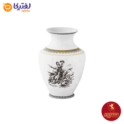 گلدان چینی زرین رعنا طرح ویلیج سایز 14 کوچک