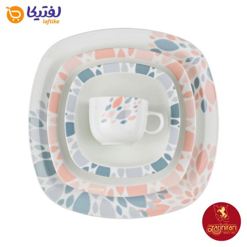 چینی زرین سرویس 12 نفره کواترو طرح سلنا صورتی