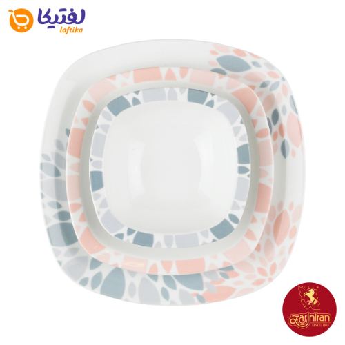 چینی زرین سرویس 6 نفره کواترو طرح سلنا صورتی
