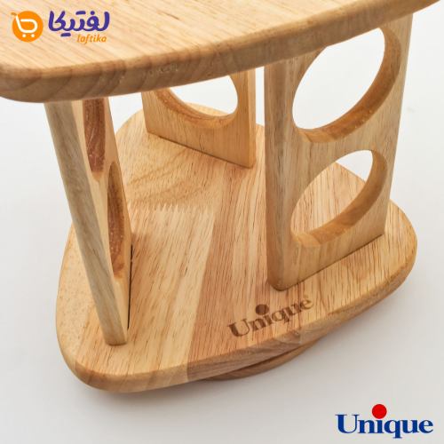 ست جا ادویه ای گردان چوبی یونیک مثلثی 6 تایی UN-6114