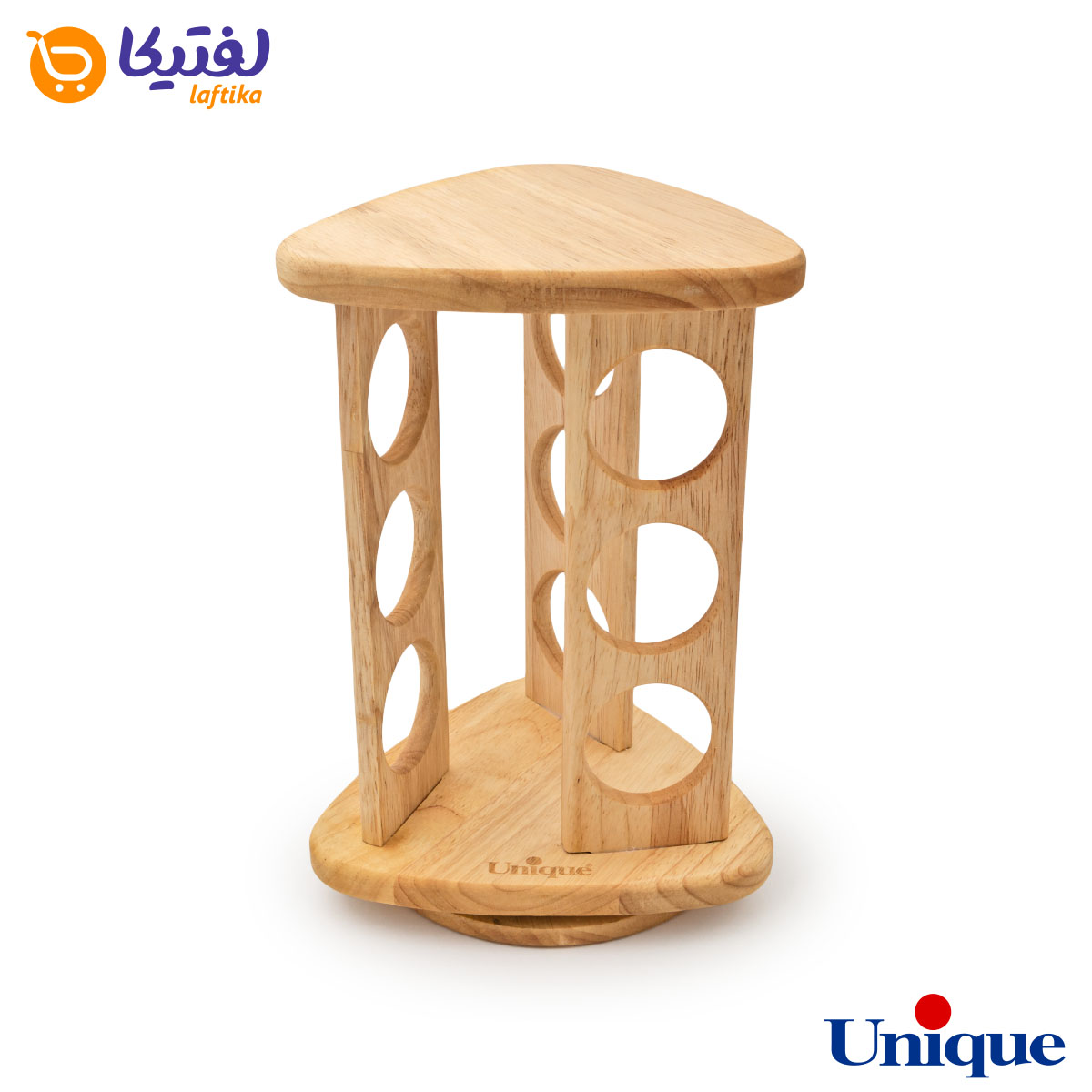 ست جا ادویه ای گردان چوبی یونیک مثلثی 9 تایی UN-6115