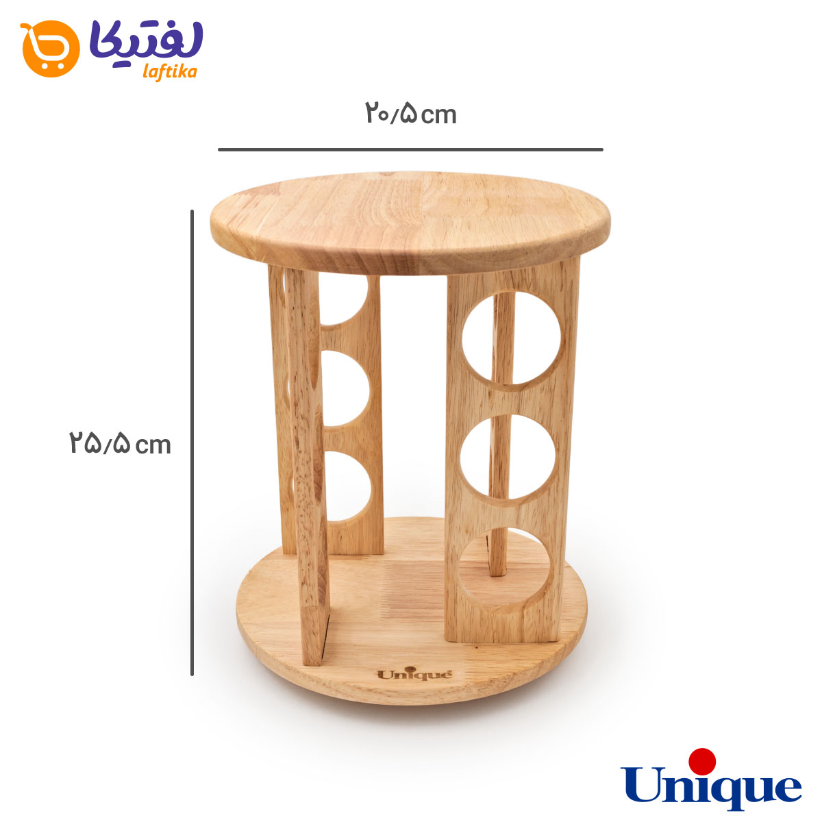 ادویه 12 تایی گردان ایستاده چوبی یونیک UN-6107