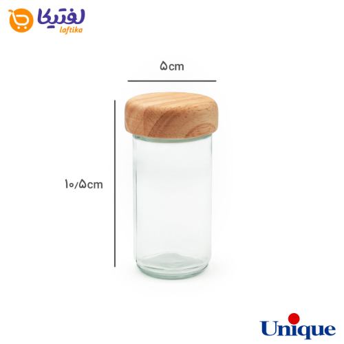 ست جا ادویه ای گردان مربع چوبی یونیک 16 تایی UN-6112