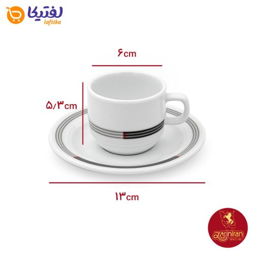 نعلبکی چینی زرین هتلی 49 سایز 13 طرح وگاس