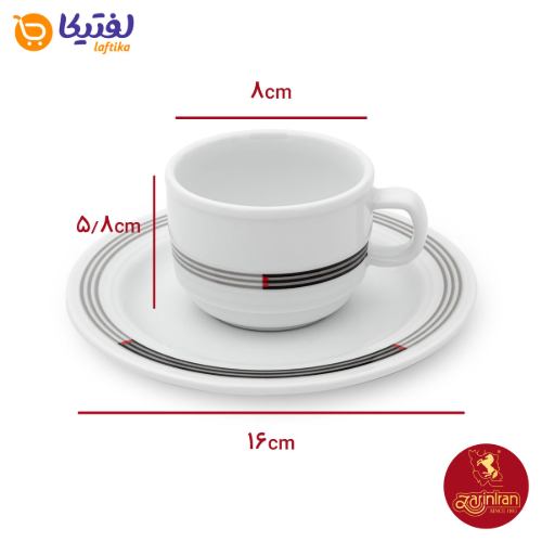 نعلبکی چینی زرین هتلی 49 سایز 16 طرح وگاس