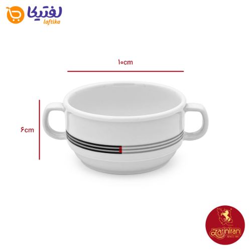 پیاله چینی زرین هتلی 49 دو دسته سایز 10 طرح وگاس
