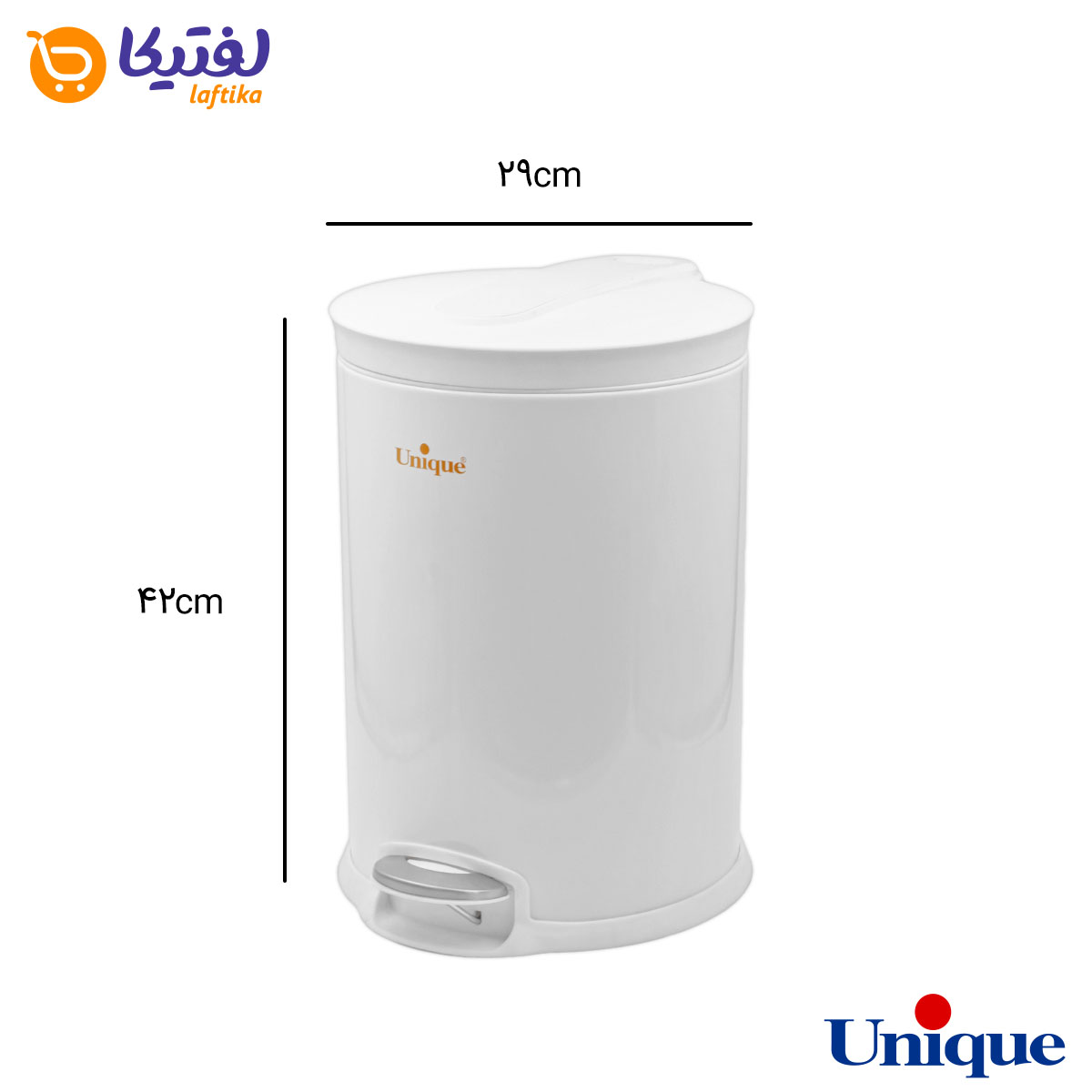 سطل زباله 16 لیتر سفید یونیک UN-4130