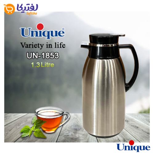 فلاسک یونیک 1.3 لیتر استیل شیشه صورتی UN-1853
