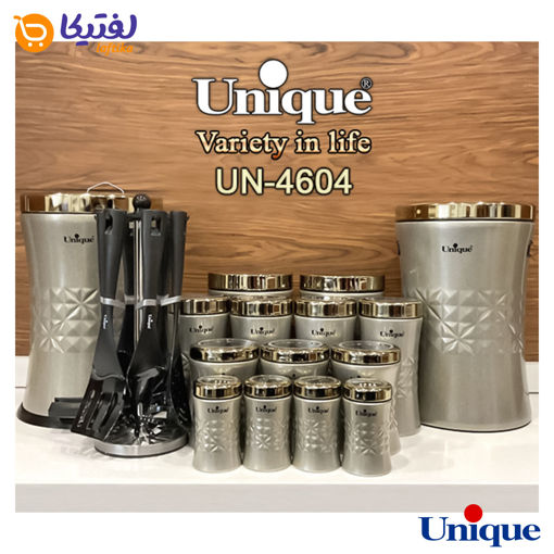 سرویس آشپزخانه 15 پارچه یونیک ونیز زیتونی طلایی UN-4604