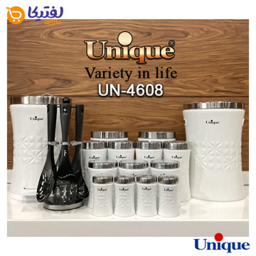 سرویس آشپزخانه 15 پارچه یونیک ونیز سفید استیل UN-4608