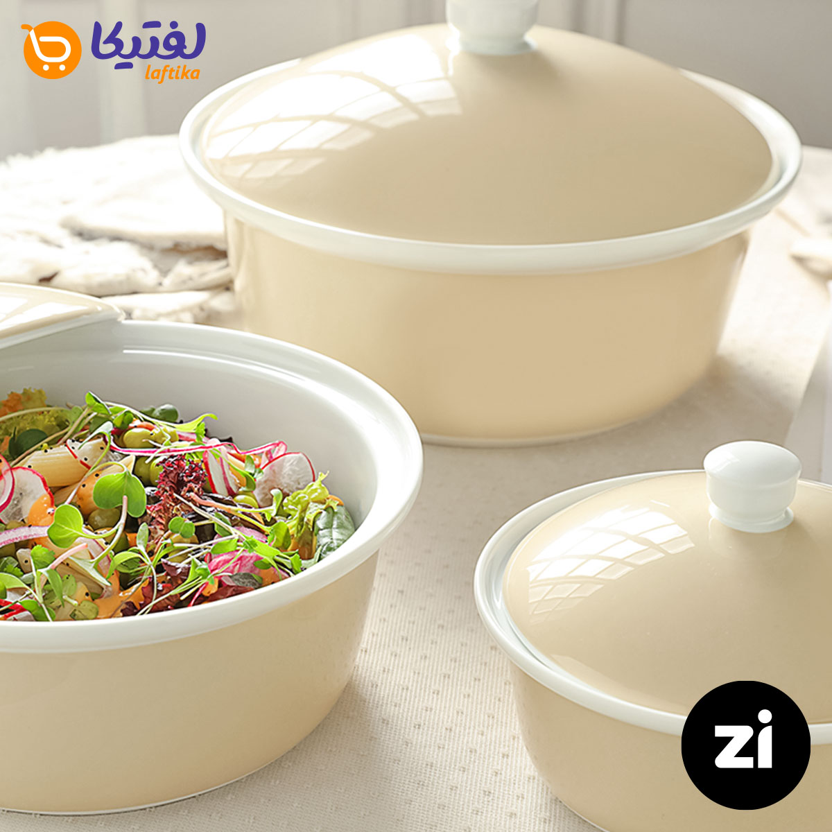 قابلمه کوچک چینی زرین سایز 16 سفید