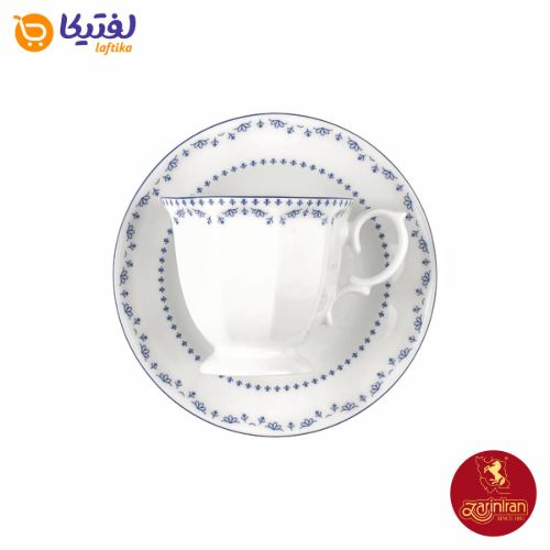 چینی زرین سرویس 12 پارچه چای خوری نئوکلاسیک طرح فرانسیس سرمه ای