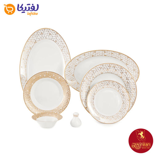 سرویس چینی زرین شهرزاد طرح ژئومتریکال نقره ای 6 نفره 35 پارچه (توقف تولید)*