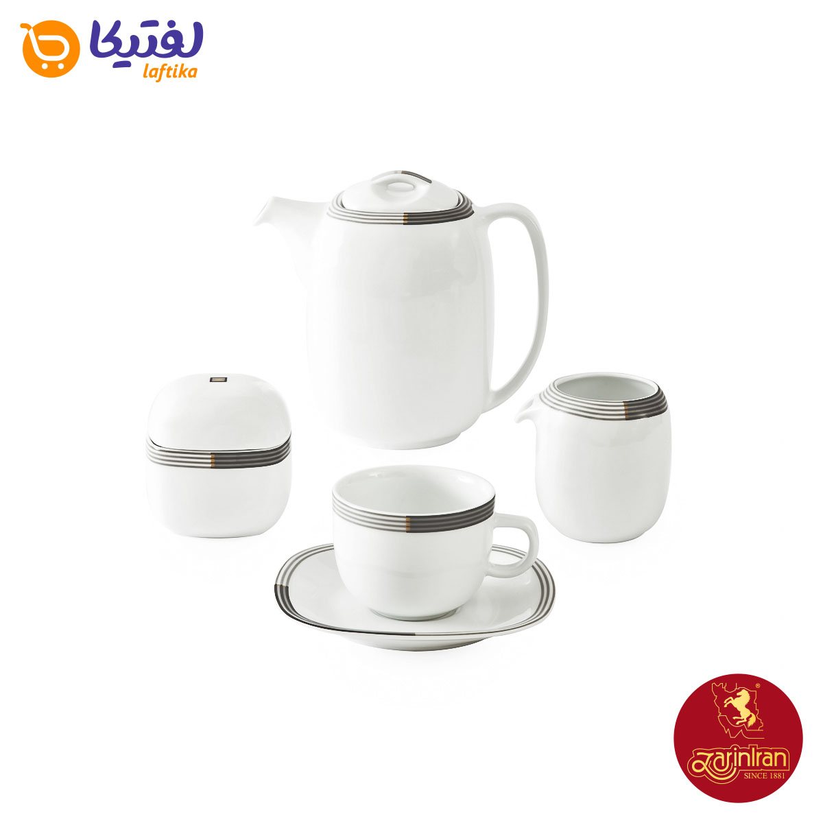 سرویس چینی زرین کواترو طرح وگاس اوریت 12 نفره 98 پارچه