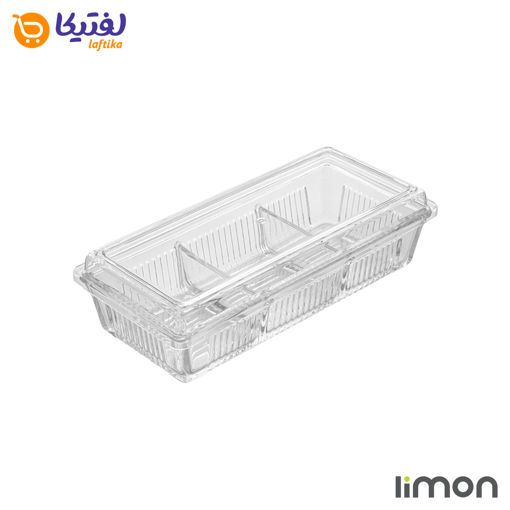 اردورخوری شیشه ای لیمون مستطیل 3 خانه درب اکرولیک 2101 شیاردار