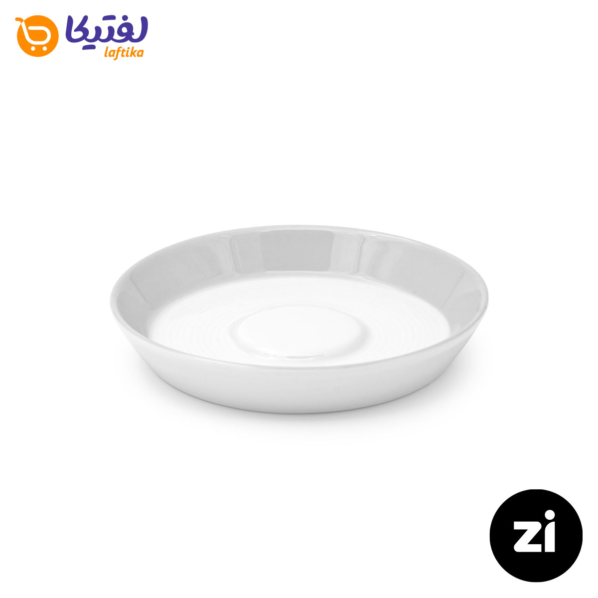 نعلبکی زیر استکانی چینی زرین (Zi) فرم اس سایز 12 طرح پاستل لیمویی