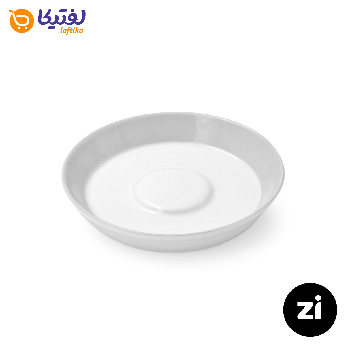 نعلبکی زیر استکانی چینی زرین (Zi) فرم اس سایز 12 طرح پاستل لیمویی