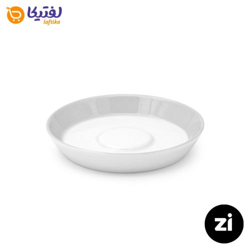 نعلبکی زیر استکانی چینی زرین (Zi) فرم اس سایز 12 طرح پاستل صورتی