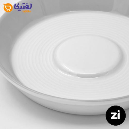 نعلبکی زیر استکانی چینی زرین (Zi) فرم اس سایز 12 طرح پاستل صورتی