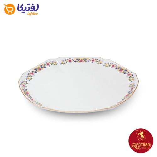 چینی زرین سرویس قاب و قدح هگزان طرح گل گلستان
