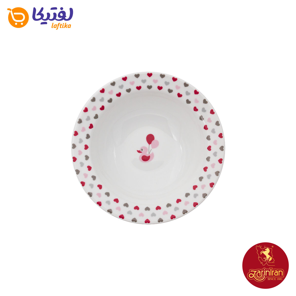 سرویس کودک چینی زرین طرح نیوبرن صورتی 5 پارچه با لیوان