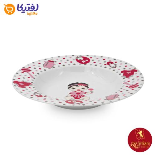 سرویس کودک چینی زرین طرح نیوبرن صورتی 5 پارچه با لیوان