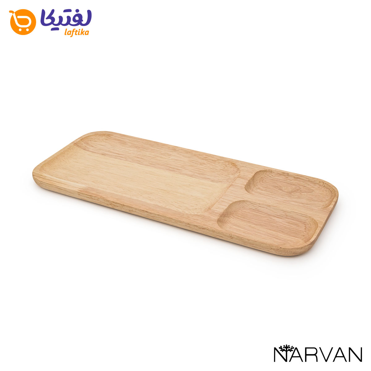 تخته سرو چوبی مستطیل سه خانه نامتقارن نارون R2915