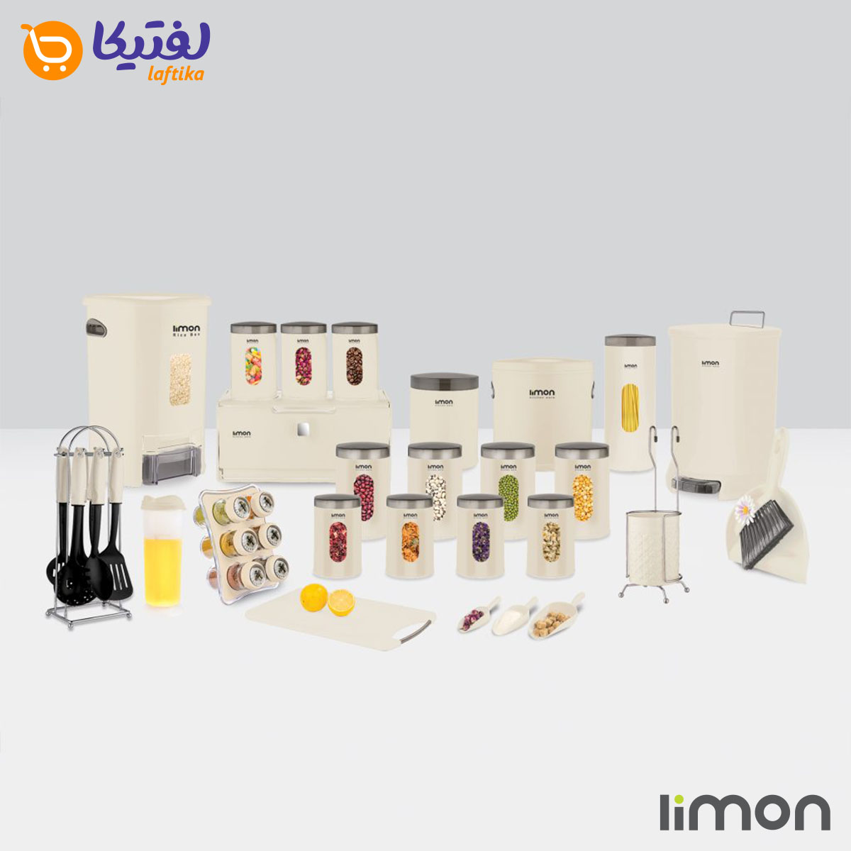 خرید اقساطی سرویس آشپزخانه لیمون گرد 36 پارچه درب شفاف
