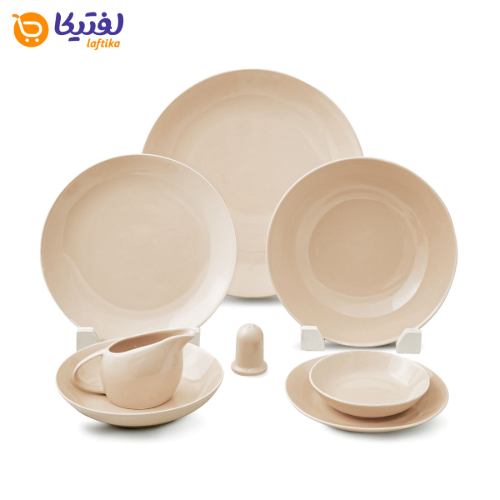 خرید سرویس 6 نفره سرامیکی چینی نور مدل کلارا کرم