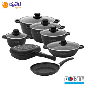 سرویس قابلمه گرانیتی 14 پارچه فورته Forte مدل پریما مشکی