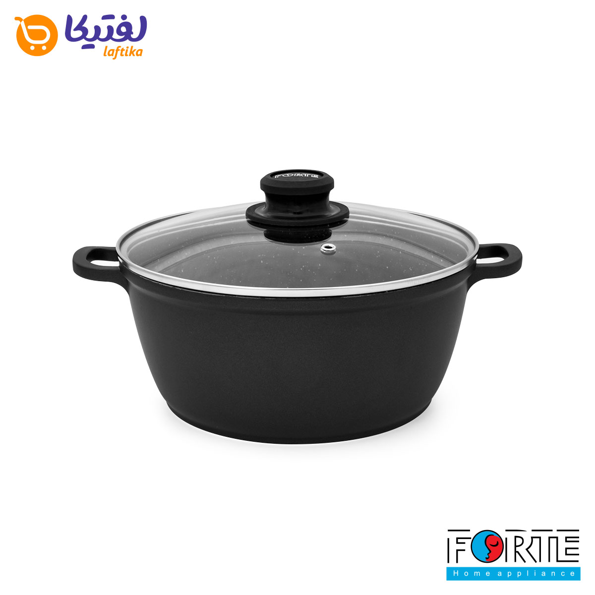 سرویس قابلمه گرانیتی 14 پارچه فورته Forte مدل پریما مشکی