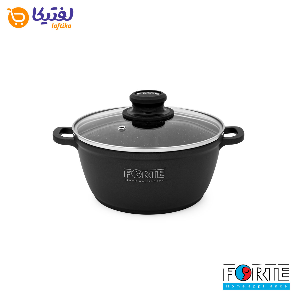سرویس قابلمه گرانیتی 14 پارچه فورته Forte مدل پریما مشکی