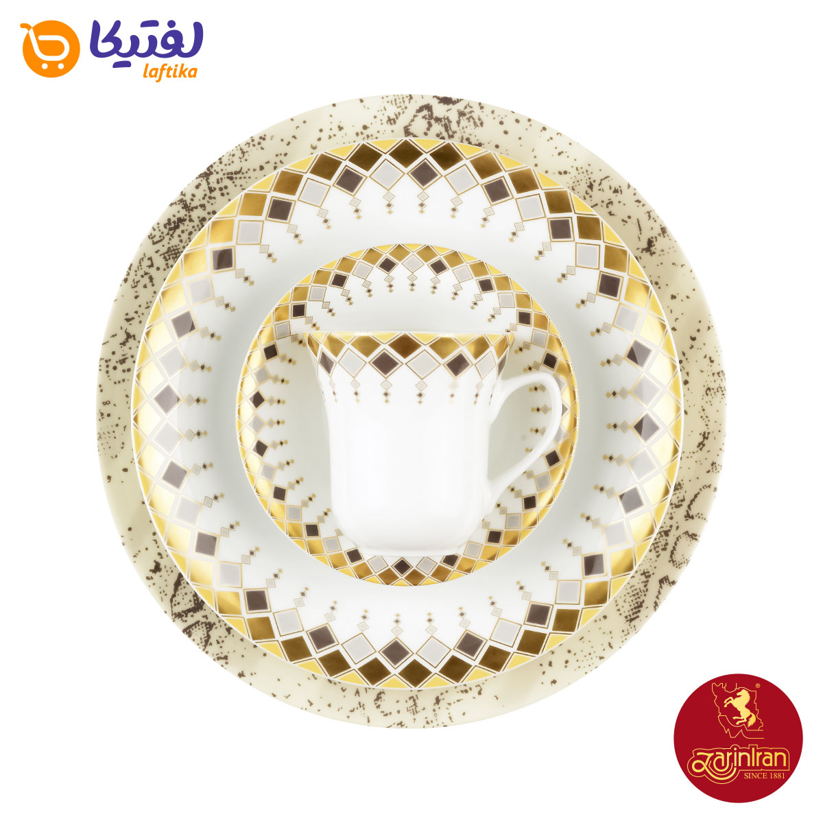 قیمت و خرید سرویس چینی زرین شهرزاد طرح کلوپاترا 12 نفره 108 پارچه