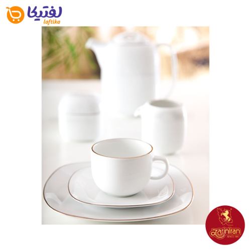 سرویس چای خوری چینی زرین کواترو طرح زرین لب طلایی 12 پارچه