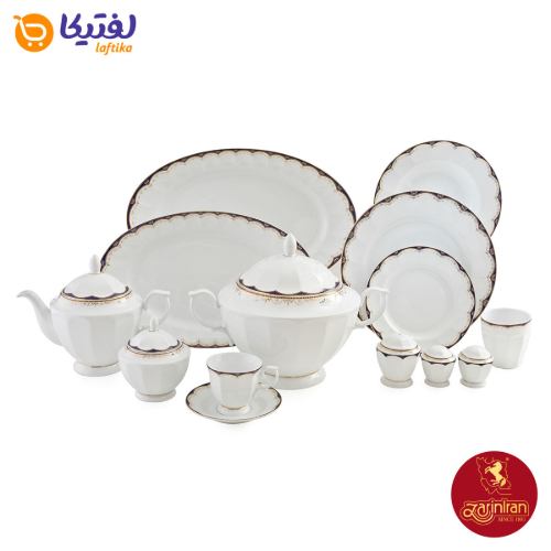 سرویس چینی زرین با کیفیت نئوکلاسیک طرح النور 12 نفره 103 پارچه