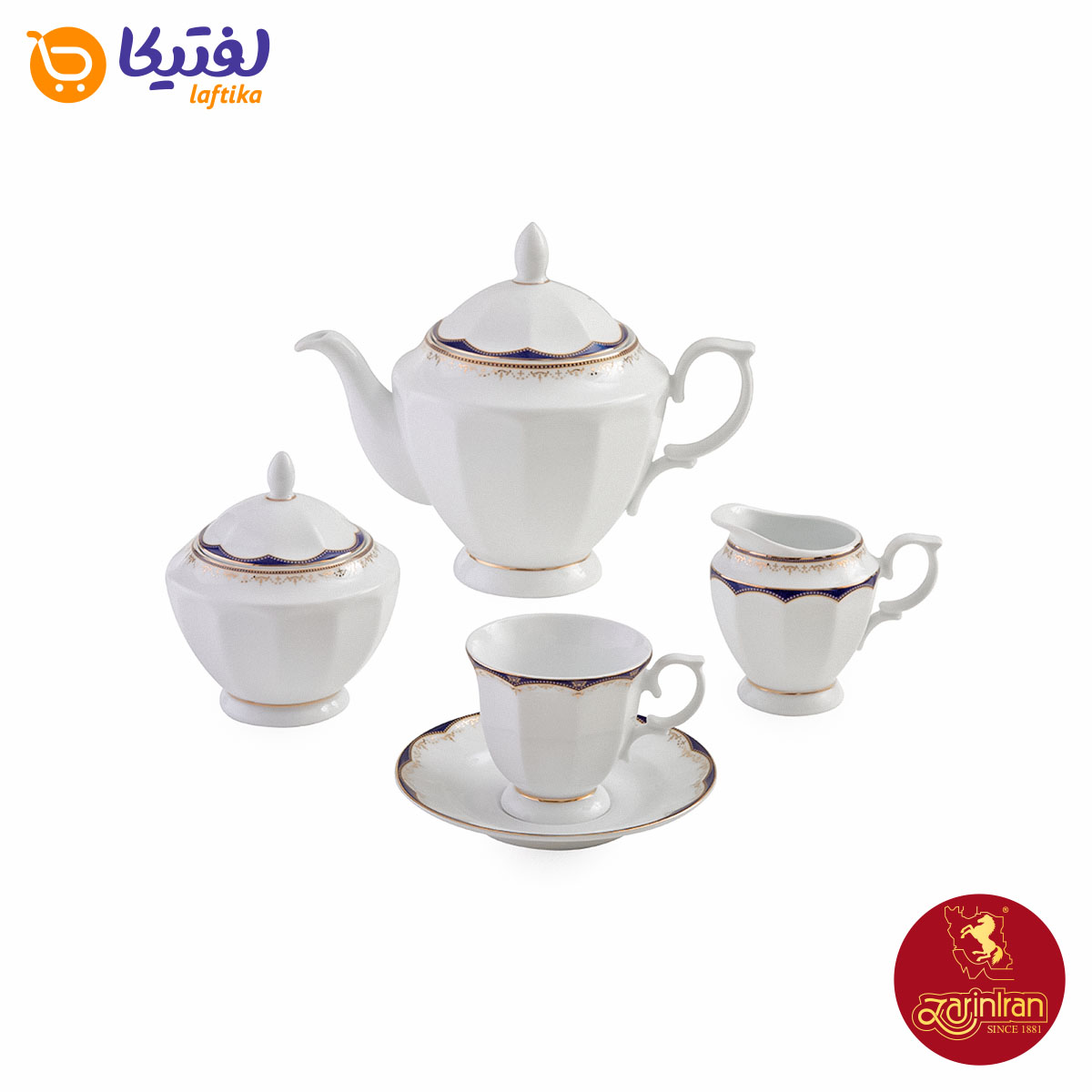 خرید سرویس چینی زرین نئوکلاسیک طرح النور 12 نفره 103 پارچه
